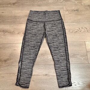 Aerie Athleisure Leggings Womens Medium M Black Grey Marled Cropped Workout